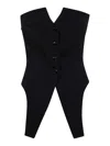 Alexander Wang Deconstructed Wool Vest Top Clothing In Negro