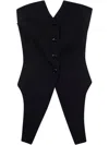 Alexander Wang Deconstructed Wool Vest Top Clothing In Black