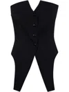 Alexander Wang Deconstructed Wool Vest Top Clothing In Black