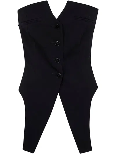 ALEXANDER WANG ALEXANDER WANG DECONSTRUCTED WOOL VEST TOP CLOTHING