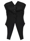 Alexander Wang Deconstructed Wool Vest With Tailored Bodice In Black
