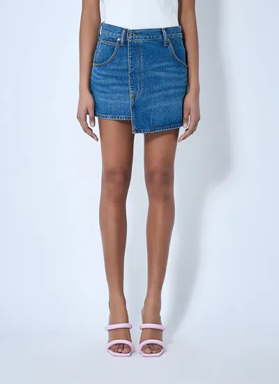 Alexander Wang Blue Deconstructed Wrapped Skirt In Deepblue