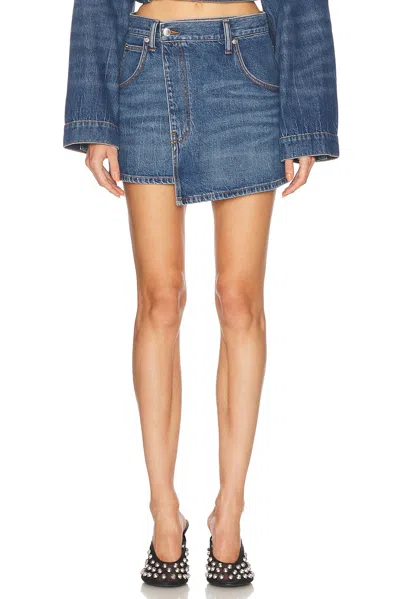 Alexander Wang Deconstructed Wrapped Skirt In Deep Blue