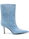 Alexander Wang Blue Leather Delphine Boots In Blue