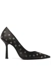 Alexander Wang Delphine Pumps In Satin With All Over Rhinestones