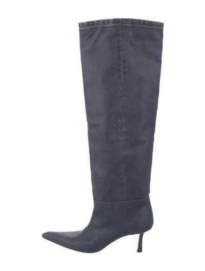 Pre-owned Alexander Wang Denim Boots In Blue