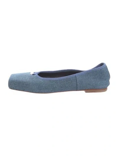 Pre-owned Alexander Wang Denim Bow Accents Ballet Flats In Blue