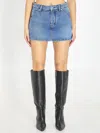 Alexander Wang Denim High Waist Carpenter Mini Skort In Blue