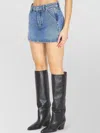 Alexander Wang Denim High Waist Carpenter Mini Skort In Blue