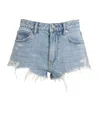 Alexander Wang Denim Hotfix Distressed Shorts In Blue
