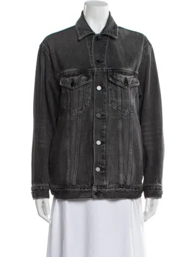 Pre-owned Alexander Wang Denim Jacket In Gray