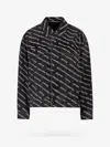 Alexander Wang Denim Jacket With All-over Logo In Black