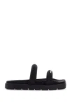 Alexander Wang Jay Square Toe Denim Sandals In Black