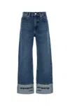 Alexander Wang Wide-leg Denim Jeans Folded Cuffs In Blue