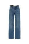 Alexander Wang Dip Side Lace Undie Jeans In Blue