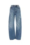 Alexander Wang Blue Laser-distressed Logo Jeans In Vintagemediumindigo