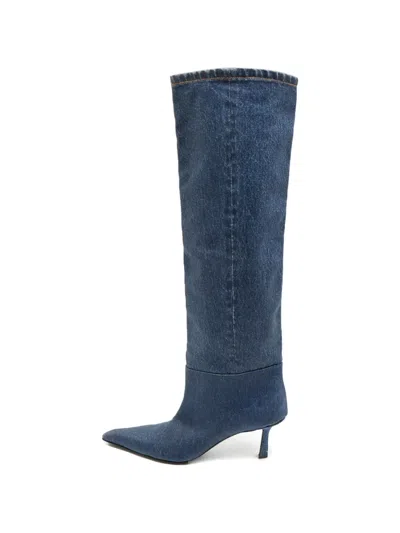 Pre-owned Alexander Wang Denim Knee-high Boots In Blue