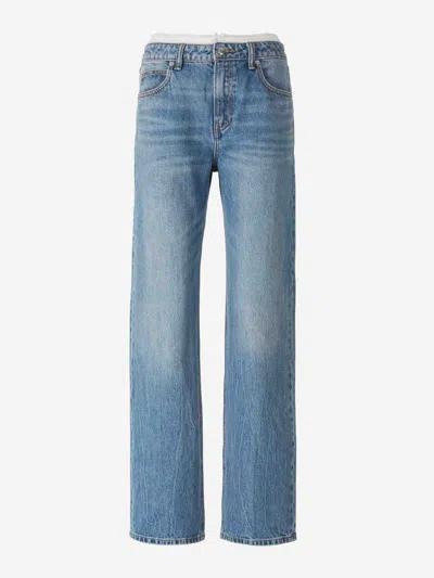 Alexander Wang Mid Rise Relaxed Straight Jeans In Blue