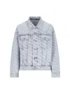 Alexander Wang Logo Printed Denim Jacket In Blue