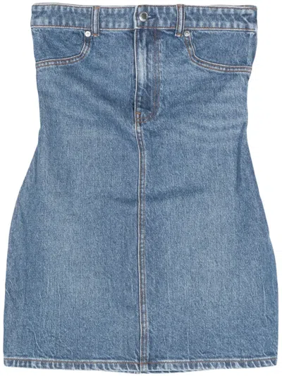 Alexander Wang Denim Mini Dress In Blue