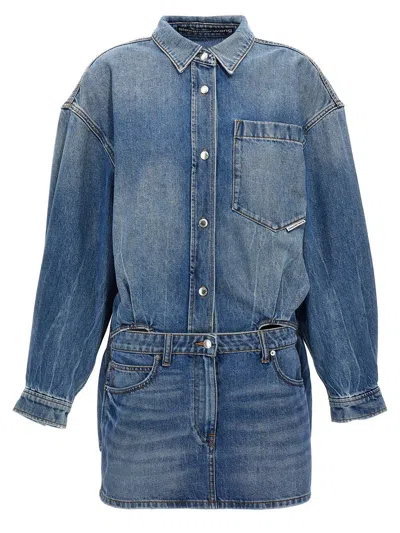 ALEXANDER WANG DENIM MINI SHIRT DRESS