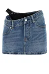 Alexander Wang Dip Side Lace Undie Mini Skirt In Multi