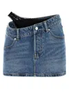 Alexander Wang Dip Side Lace Undie Mini Skirt In Multi