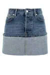 Alexander Wang Light Blue Denim Mini Skirt With Flap In Blue