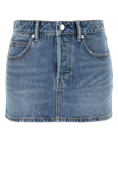 Alexander Wang Denim Mini Skirt In Blue