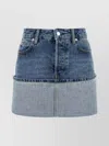 Alexander Wang Light Blue Denim Mini Skirt With Flap In Blue