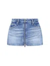 Alexander Wang Zip Front Mini Skort In Blue