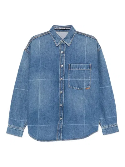 Alexander Wang Denim Oversize Shirt In Blue