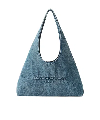 Alexander Wang Denim Pike Medium Hobo In Blue