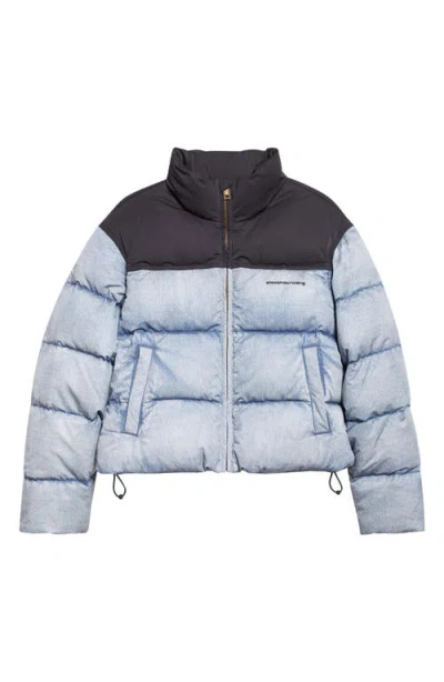 ALEXANDER WANG ALEXANDER WANG DENIM PRINT DOWN PUFFER JACKET