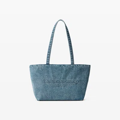 Alexander Wang Denim Punch Medium Tote In Blue