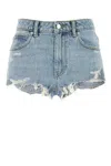 Alexander Wang Denim Shorts With Distressed Detailing And Frayed Hem