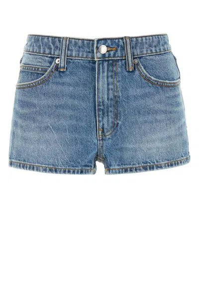 Alexander Wang Denim Shorts In Blue