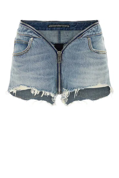 Alexander Wang Denim Shorts In Blue