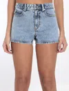 Alexander Wang Shorty High Waist Denim Shorts In Blue
