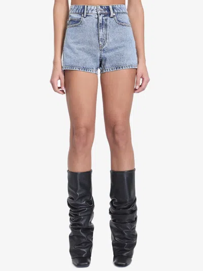 ALEXANDER WANG DENIM SHORTS WITH CRYSTALS