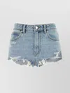 Alexander Wang Denim Shorts With Distressed Detailing And Frayed Hem