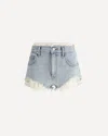 Alexander Wang Denim Shorts With Silk Insert