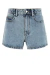 Alexander Wang Denim Shorty Embellished Shorts In Denim