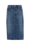 Alexander Wang Denim Midi Skirt In Blue