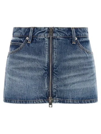 Alexander Wang Zip Front Mini Skort Vintage Marbled Blue