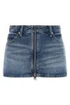 Alexander Wang Zip Front Mini Skort In Blue