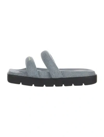 Pre-owned Alexander Wang Denim Slides In Blue