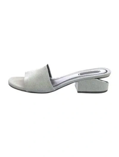 Pre-owned Alexander Wang Denim Slides In Blue
