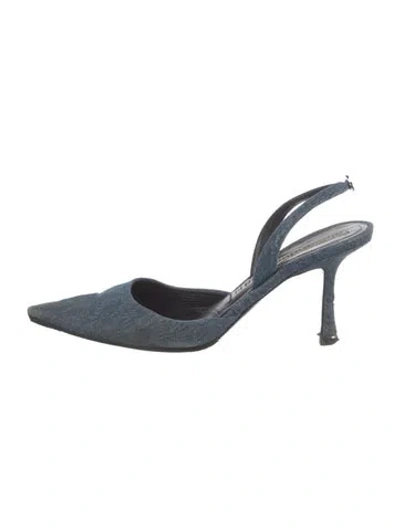 Pre-owned Alexander Wang Denim Slingback Pumps In Blue