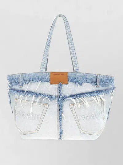 Alexander Wang Denim Tote Bag Dual Handles Pockets